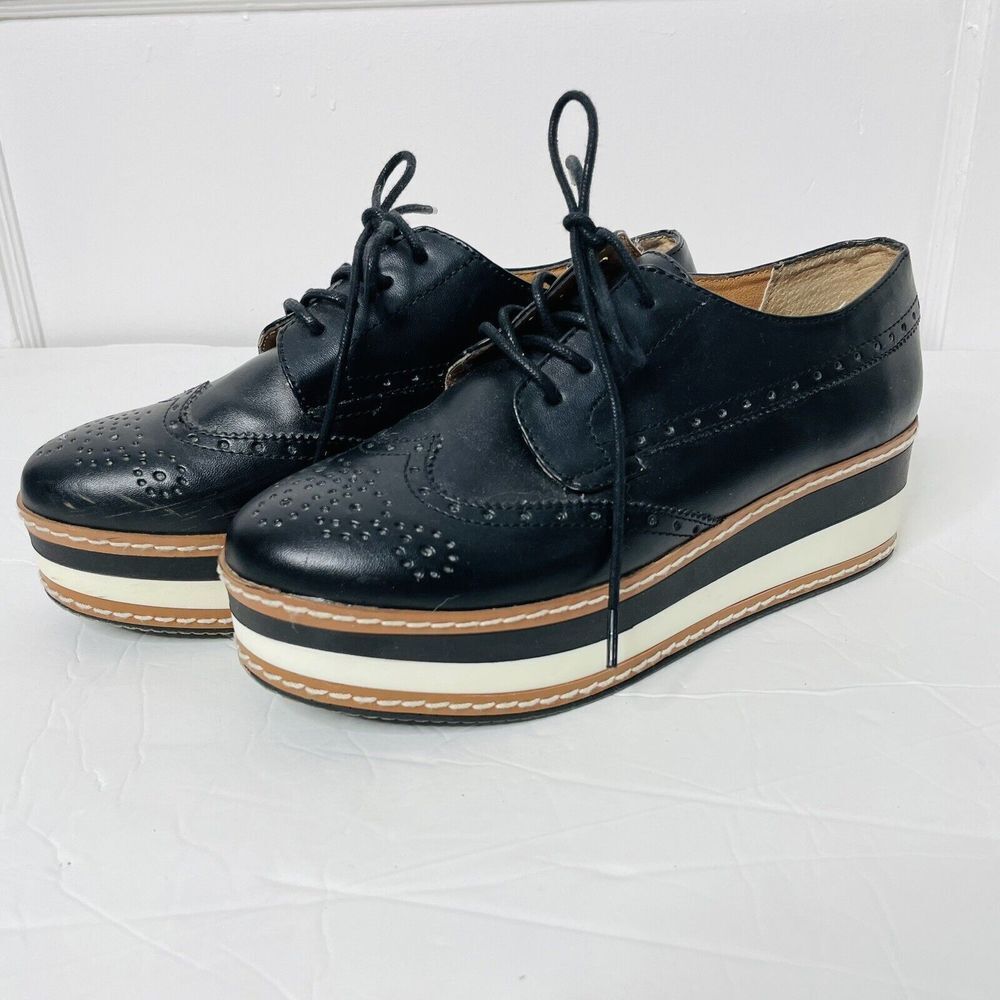 Steve Madden 2" Platform Oxfords 6.5M Colorblock Retro 50s Style Greco Chunky